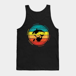 Orca Family Vintage Retro Style Killer Whale Family Lovers Gift Tank Top